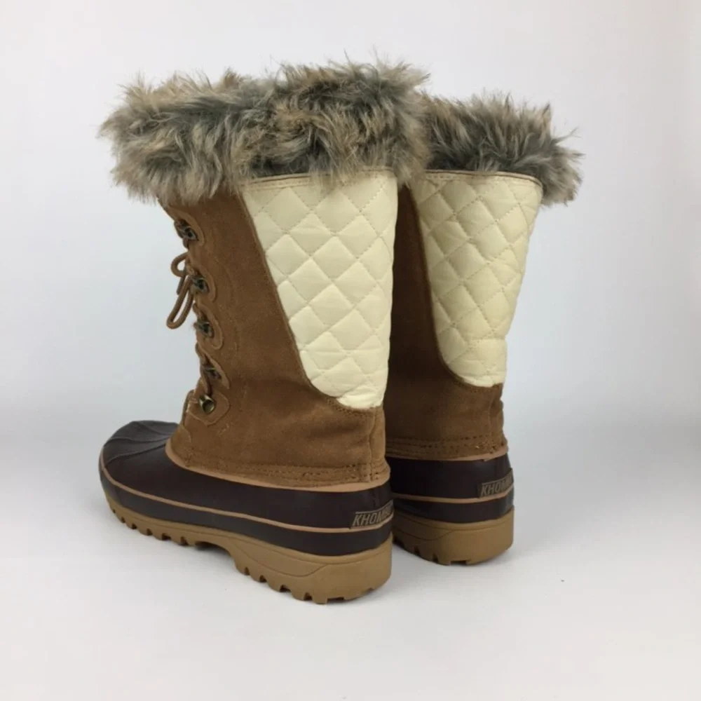 Khombu Nordic 2 Brown Waterproof Lace Up Winter Boots 9